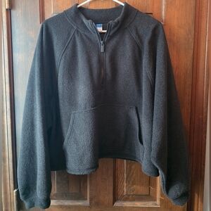 Old Navy Charcoal Fleece Half-Zip Sweater